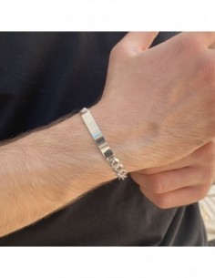 Bracciale Argento Rodiato Grumetta Piastra Cent. [460dd24e] 2