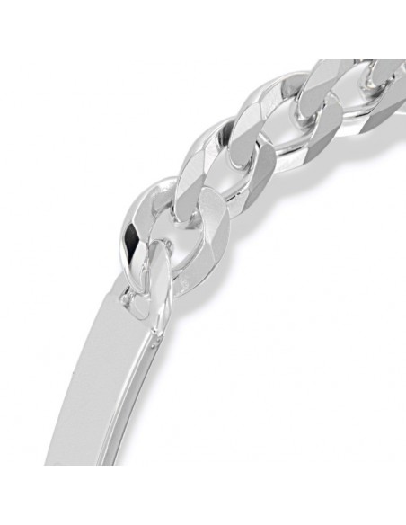 Bracciale Argento Rodiato Grumetta Piastra Cent. [83fa2ef1]
