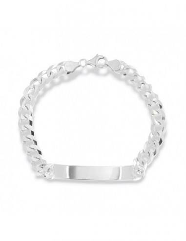 Bracciale Argento Rodiato Grumetta Piastra Cent. [86aa69ef]