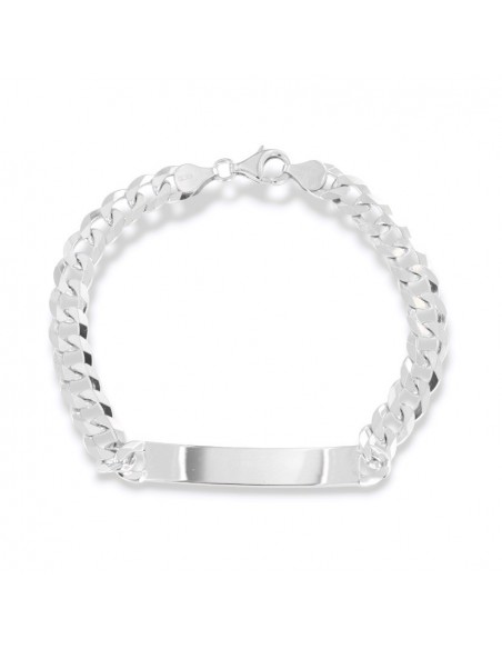 Bracciale Argento Rodiato Grumetta Piastra Cent. [86aa69ef]
