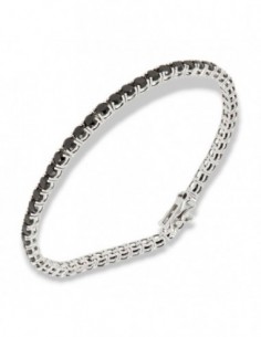 Bracciale Argento Tennis Zirconi Neri 3MM 18CM [0e22b8b8]