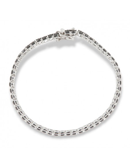 Bracciale Argento Tennis Zirconi Neri 3MM 18CM [801ce055]