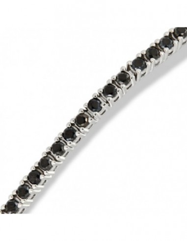 Bracciale Argento Tennis Zirconi Neri 2MM 18CM [9bac91f8]