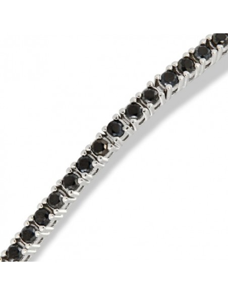 Bracciale Argento Tennis Zirconi Neri 2MM 18CM [9bac91f8]