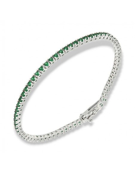 Bracciale Argento Tennis Zirconi Verdi 2MM 18CM [0d6b7c5d]