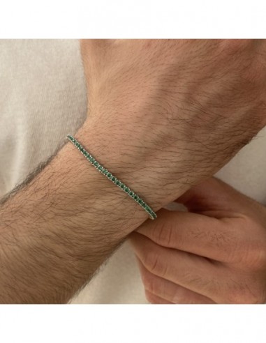 Bracciale Argento Tennis Zirconi Verdi 2MM 18CM [f0d5bf3c]