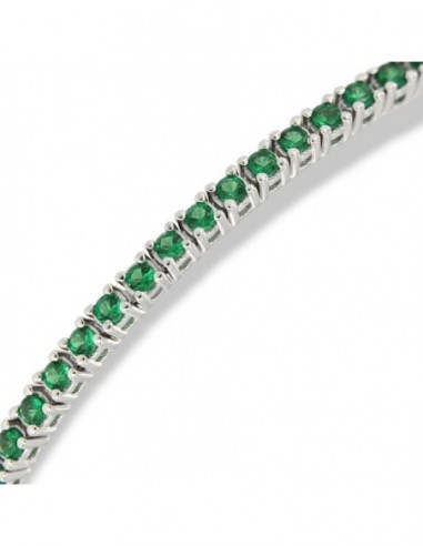 Bracciale Argento Tennis Zirconi Verdi 2MM 18CM [47c87e38]