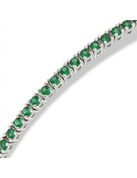 Bracciale Argento Tennis Zirconi Verdi 2MM 18CM [47c87e38]