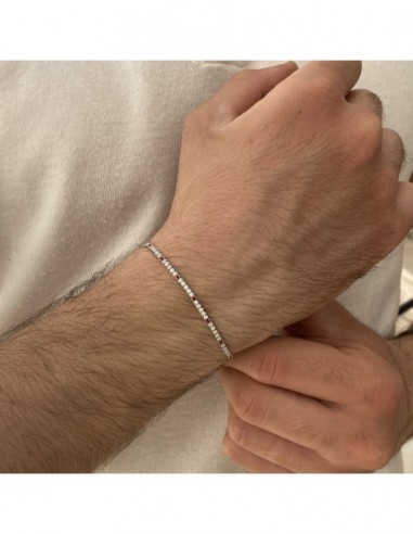 Bracciale Argento Tennis Zirconi Bianchi Rossi 1,5MM [721014b5]