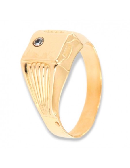 Anello Oro Giallo Chevalier Zircone Bianco [4898bcce]