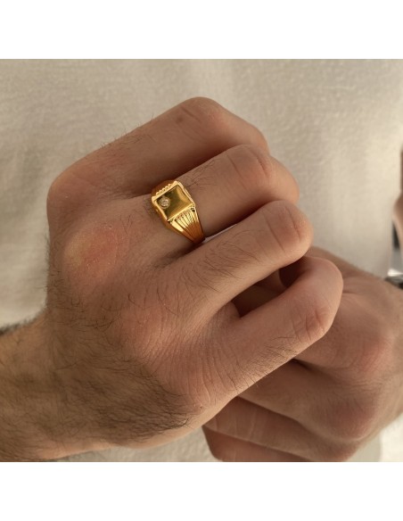Anello Oro Giallo Chevalier Zircone Bianco [31594672]