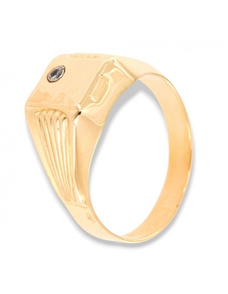 Anello Oro Giallo Chevalier Zircone Bianco [8314c068]