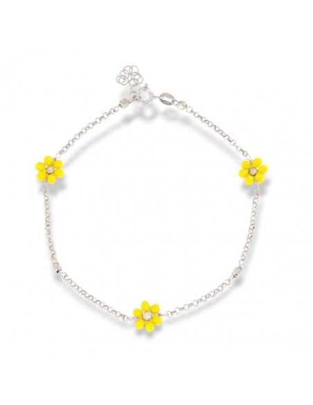 Cavigliera Argento Rodiato Rollina Girasole [389fadee]