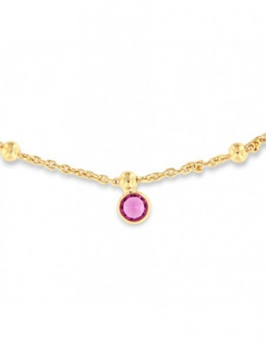 Cavigliera Argento Dorato Rollina Zirconi Colorati [e0185c18]