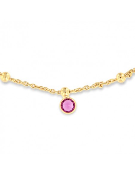 Cavigliera Argento Dorato Rollina Zirconi Colorati [e0185c18]