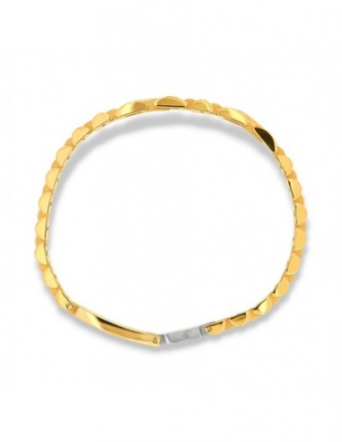 Bracciale Acciaio Dorato Piastra Centrale Zircone Nero [b1144ebb]