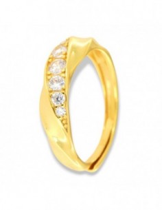 Anello Argento Dorato Riviera Gambo Regolabile [c93c5ec9]