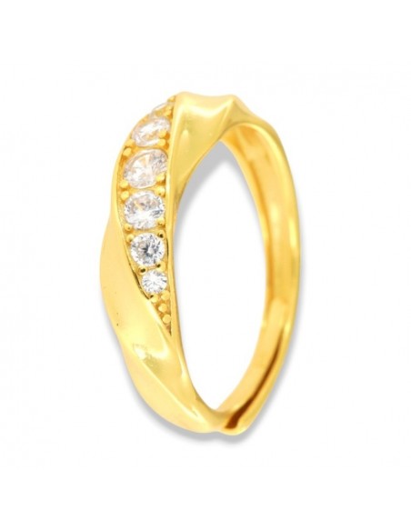 Anello Argento Dorato Riviera Gambo Regolabile [c93c5ec9]