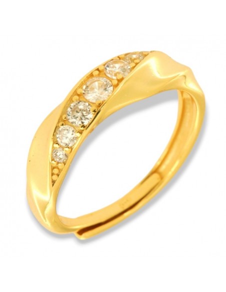 Anello Argento Dorato Riviera Gambo Regolabile [eb27e229]