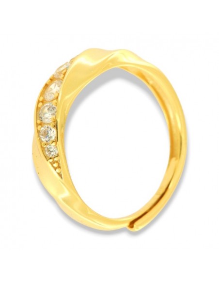 Anello Argento Dorato Riviera Gambo Regolabile [ee77a537]