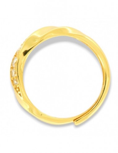 Anello Argento Dorato Riviera Gambo Regolabile [596a6433]