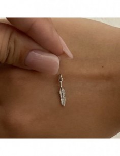 Ciondolo Argento Rodiato Piuma Piccola [a6f89e64] 2