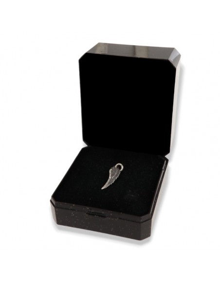 Ciondolo Argento Rodiato Piuma Grande [57ee6a16]