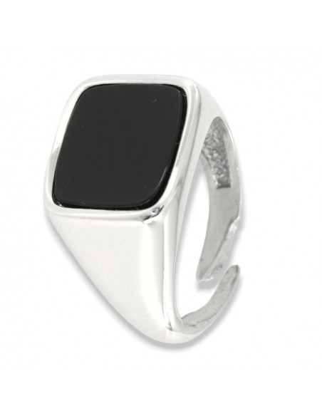 Anello Argento Rodiato Chevalier Rettangolare Angoli Smussati [2ccb2f45]