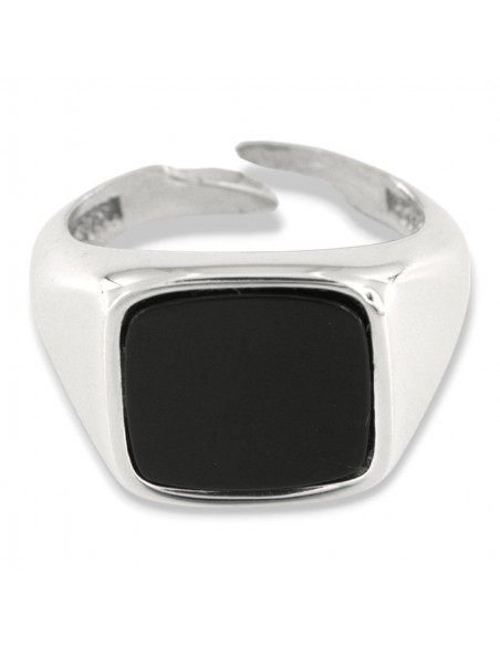 Anello Argento Rodiato Chevalier Rettangolare Angoli Smussati [b3f65760]