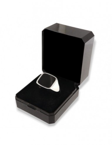 Anello Argento Rodiato Chevalier Rettangolare Angoli Smussati [04eb9664]