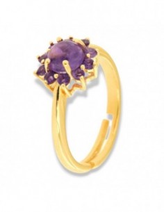 Anello Argento Dorato Ametista Naturale [154a5ada]