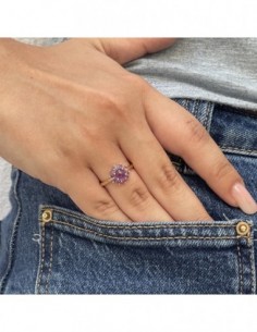 Anello Argento Dorato Ametista Naturale [154a5ada] 2