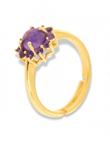 Anello Argento Dorato Ametista Naturale [f2c5c730]