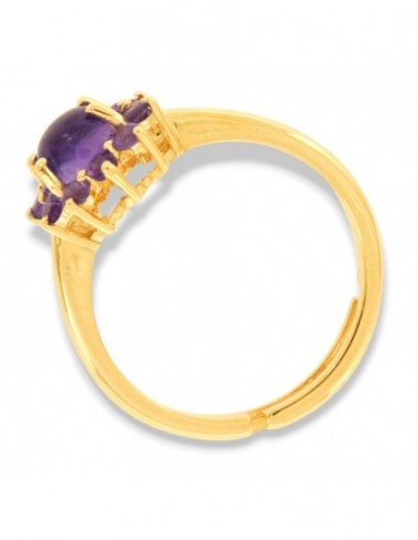 Anello Argento Dorato Ametista Naturale [45d80634]