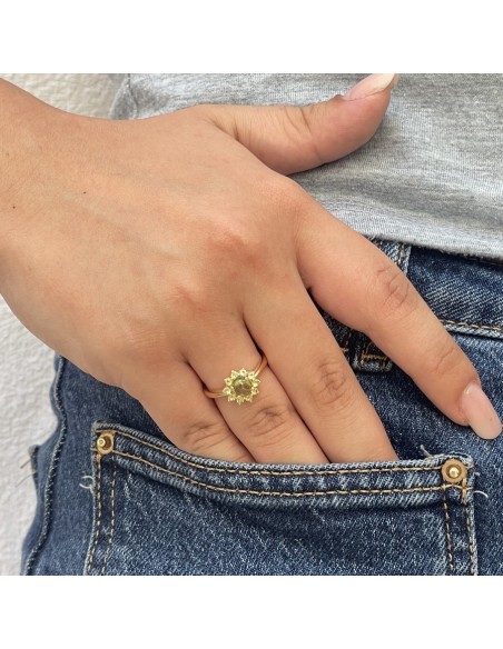 Anello Argento Dorato Peridoto Naturale [edab8f21]