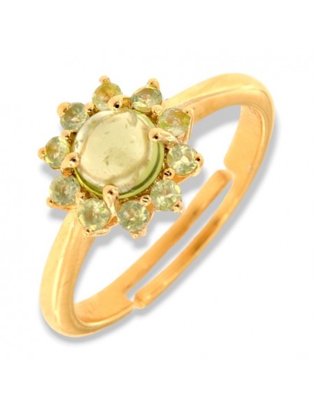 Anello Argento Dorato Peridoto Naturale [5ab64e25]