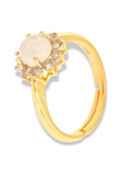 Anello Argento Dorato Labratorite Naturale [d84ad13a]