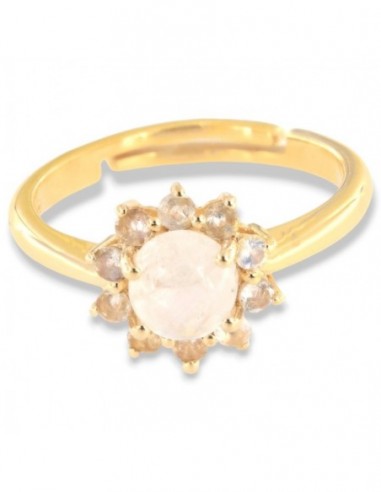 Anello Argento Dorato Labratorite Naturale [b6715333]