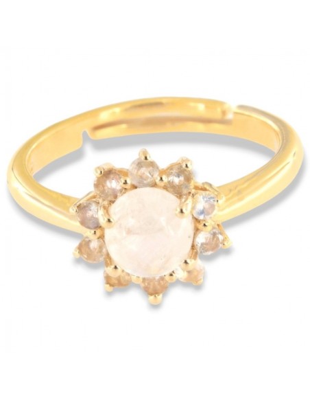 Anello Argento Dorato Labratorite Naturale [b6715333]