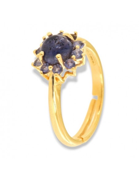 Anello Argento Dorato Iolite Naturale [7bc6c512]