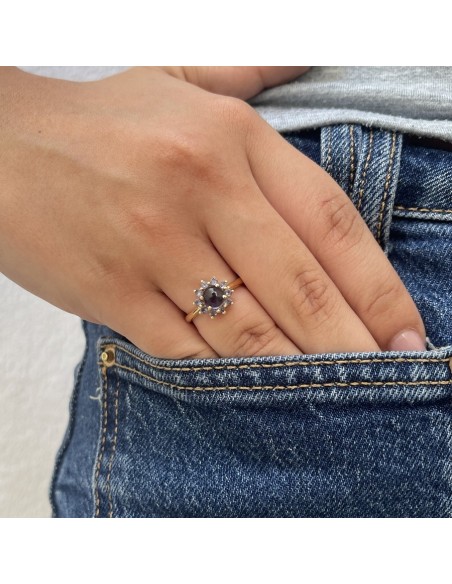Anello Argento Dorato Iolite Naturale [e5f9fff2]