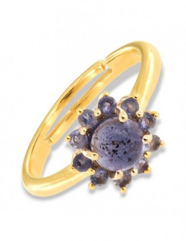 Anello Argento Dorato Iolite Naturale [52e43ef6]