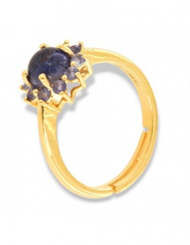 Anello Argento Dorato Iolite Naturale [57b479e8]
