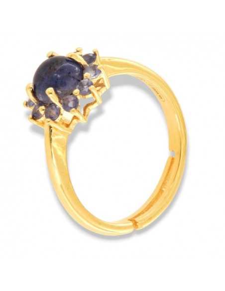 Anello Argento Dorato Iolite Naturale [57b479e8]