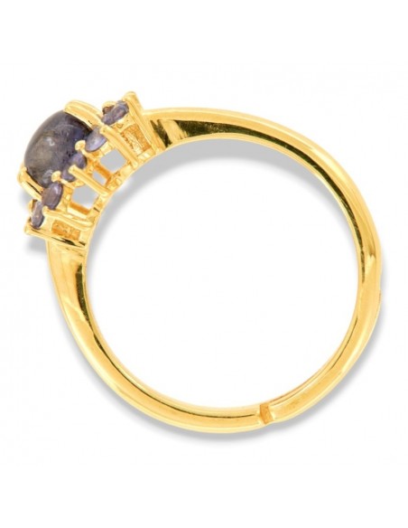 Anello Argento Dorato Iolite Naturale [e0a9b8ec]