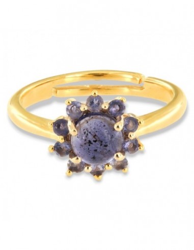 Anello Argento Dorato Iolite Naturale [398ffbe1]