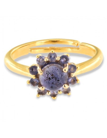 Anello Argento Dorato Iolite Naturale [398ffbe1]