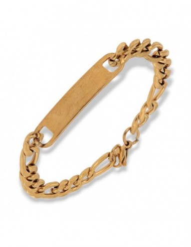 Bracciale Acciaio Dorato Piastra Personalizzabile [8c3668c5]
