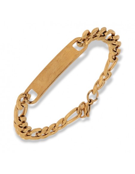 Bracciale Acciaio Dorato Piastra Personalizzabile [8c3668c5]