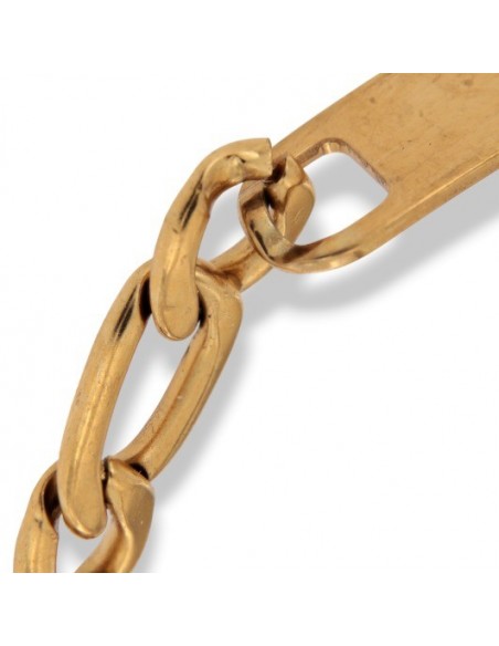 Bracciale Acciaio Dorato Piastra Personalizzabile [32657f22]
